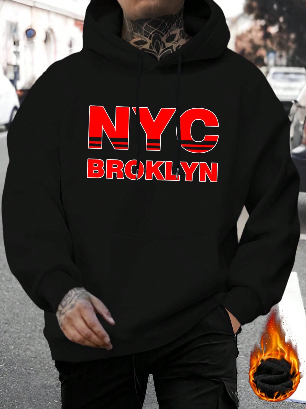 Men'S Fashion New York - Moletom Casual Masculino com Estampa de