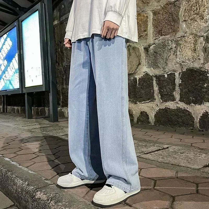 Men'S Fashion Grey Jeans - Calças Jeans Masculinas Estilo Coreano Streetwear,