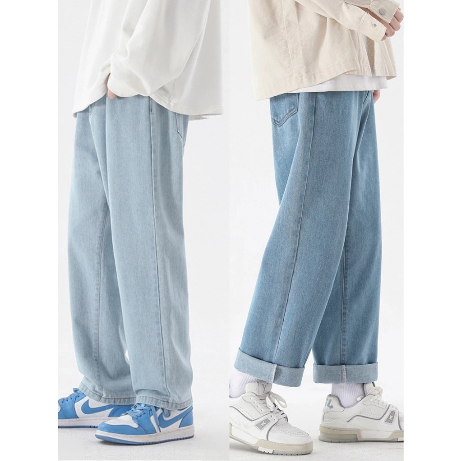 Men'S Fashion Grey Jeans - 2026 Nova Moda Coreana Masculina: Calça