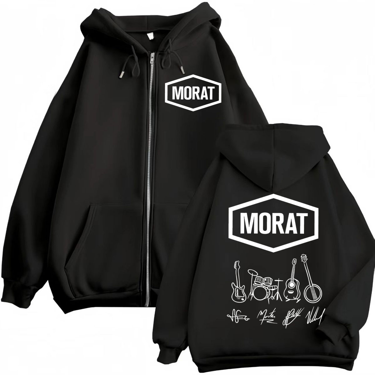 Mens Fashion Zip Up Hoodies - Morat colômbia banda merch zíper hoodies