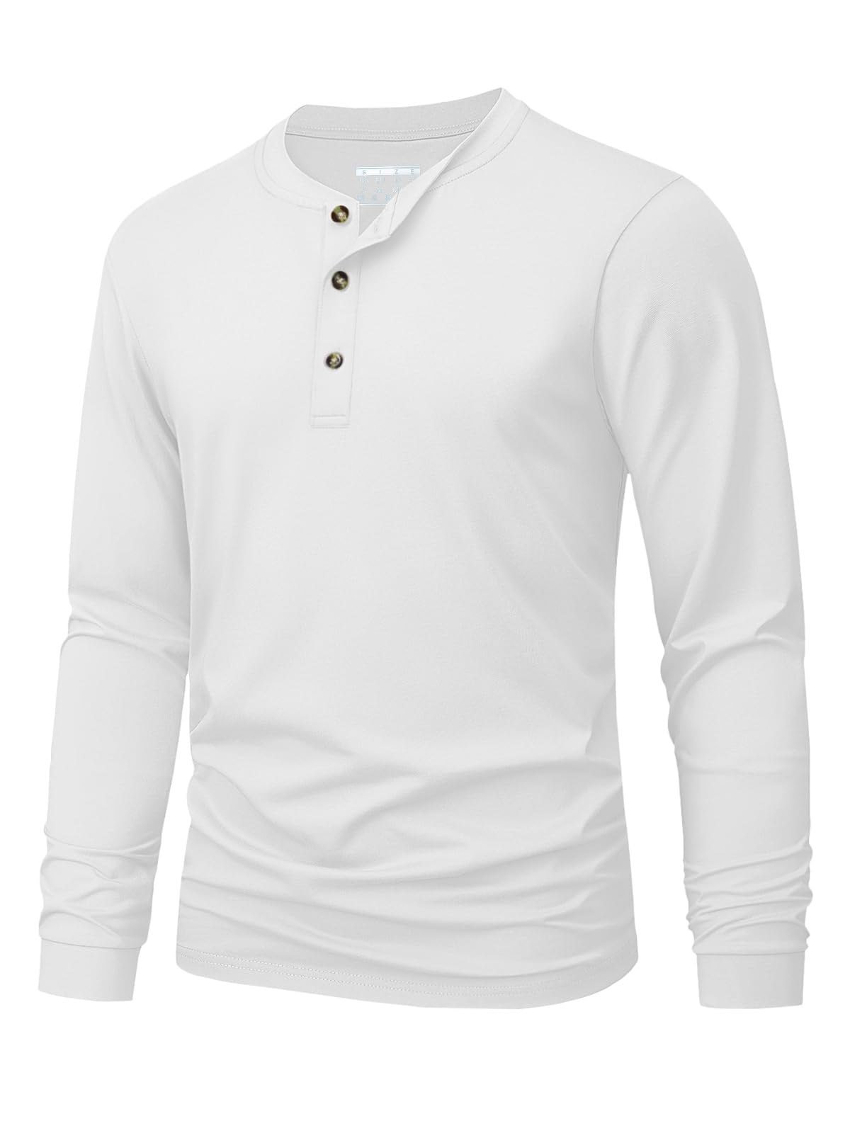 Mens Fashion Clothes - Camiseta Henley Masculina Simples de Cor