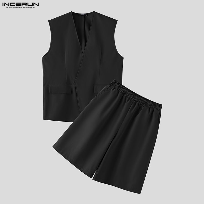 Mens Fashion Summer - Conjuntos Masculinos INCERUN: Coletes Sem Manga