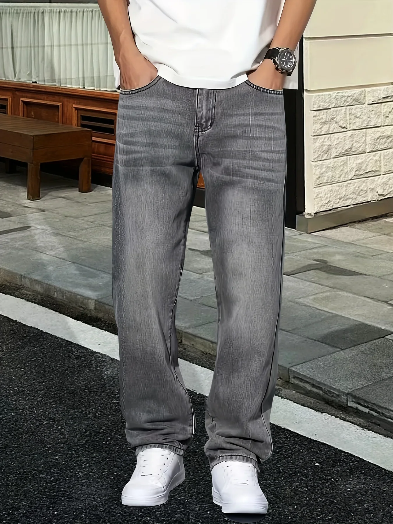 Calça jeans masculina cinza ca - Men'S Fashion Grey Jeans avaliação e preço