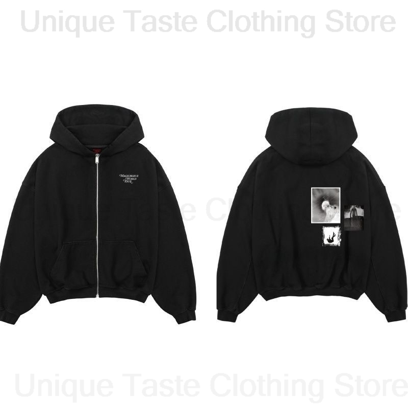 Jackson wang mágico 2 mesmo zí - Mens Fashion Zip Up Hoodies avaliação e preço