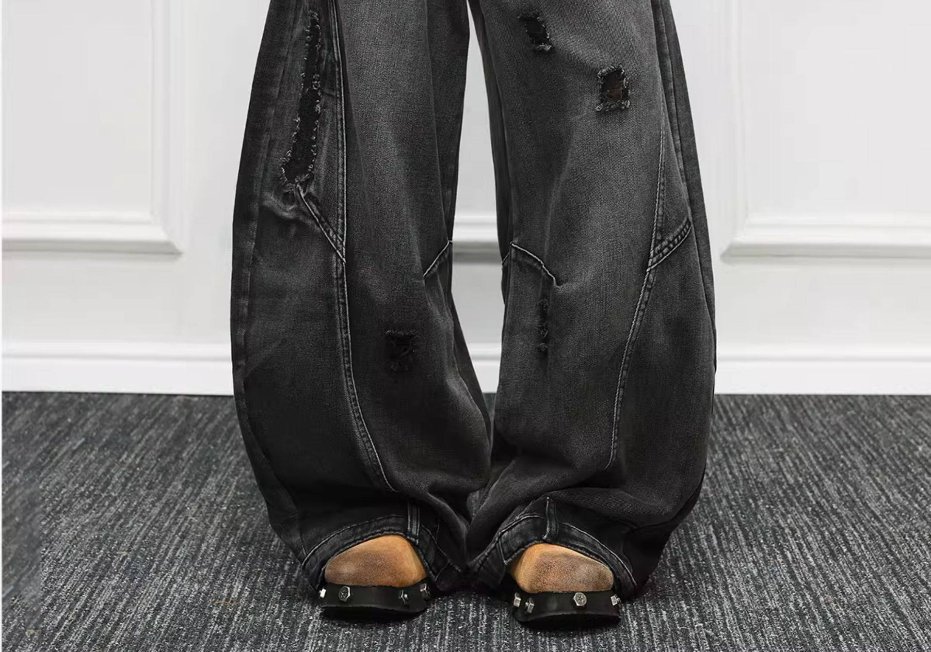 Calças Jeans Masculinas Vintag - Men'S Fashion Grey Jeans avaliação e preço