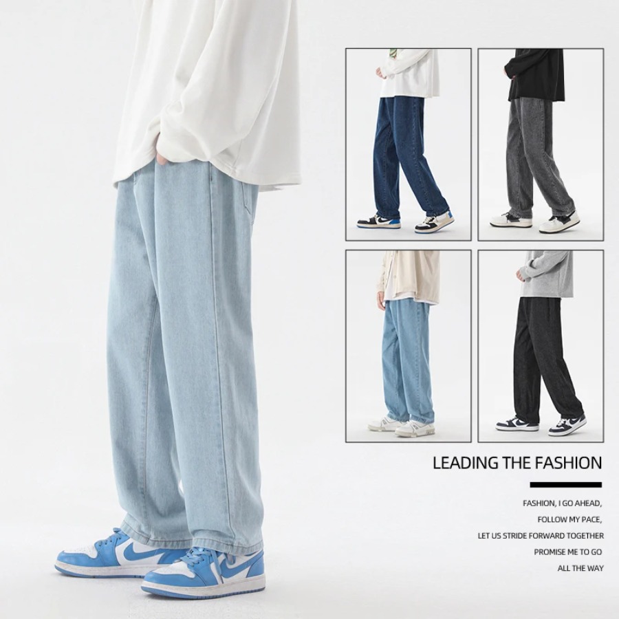 2026 Nova Moda Coreana Masculi - Men'S Fashion Grey Jeans avaliação e preço