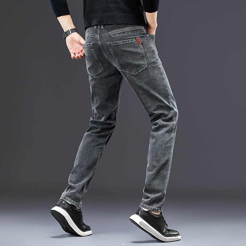 Calças jeans stretch slim fit, - Men'S Fashion Grey Jeans avaliação e preço