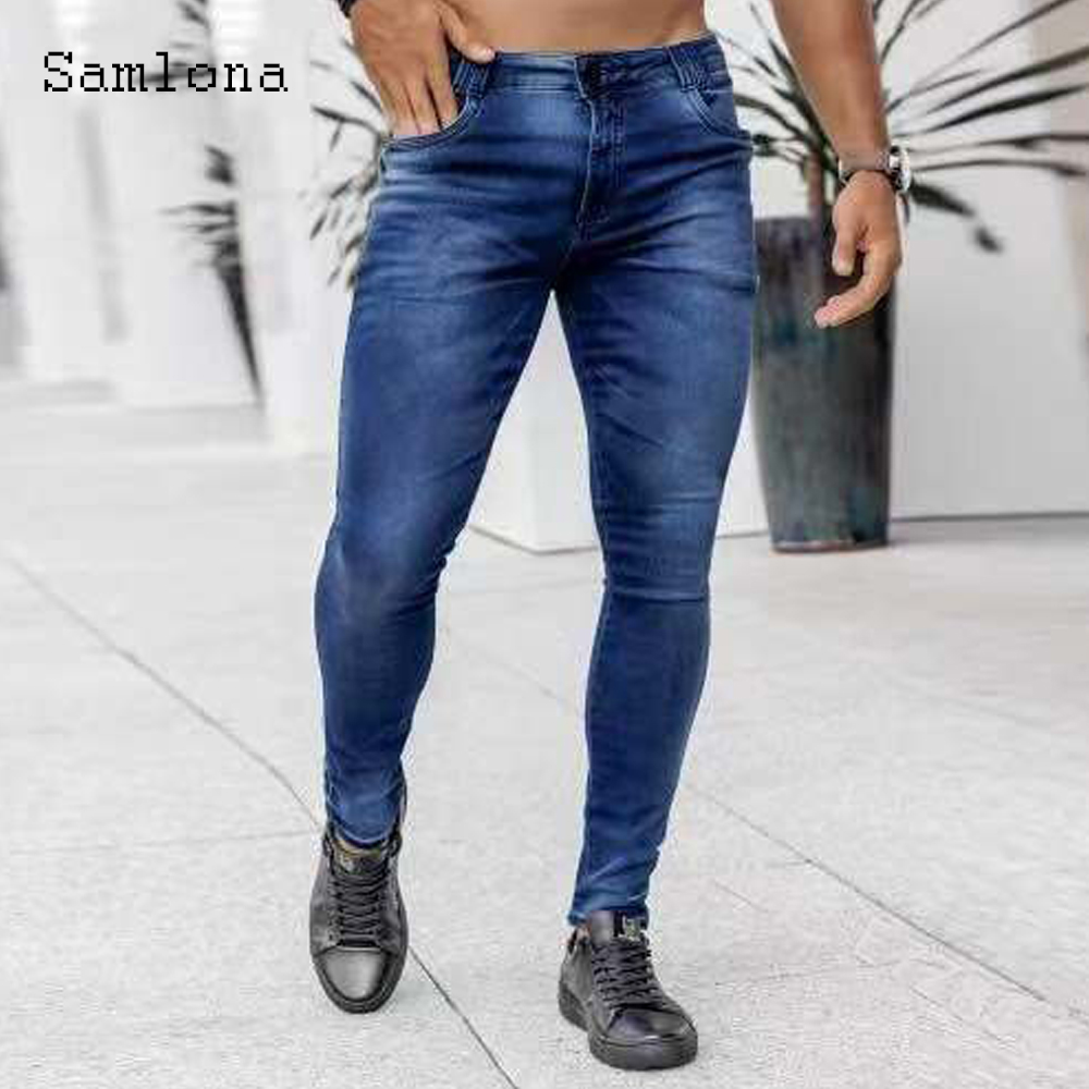 Samlona-Jeans jeans skinny mas - Men'S Fashion Grey Jeans avaliação e preço